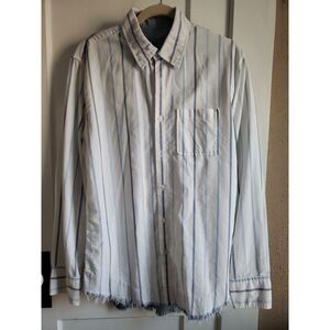 Arnold Zimberg Hollywood long sleeve ripped button up denim‎ shirt Medium